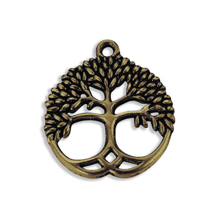 Dije Árbol de la Vida Estilo Celta Tono Bronce Envejecido 26x23x2.5mm | 3 uds