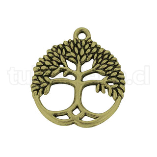 Colgante de aleación, árbol de la vida estilo celta, 26x23x2.5 mm.