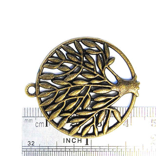 Maxi Dije Árbol de la Vida Tono Bronce Envejecido 47mm | 2 uds