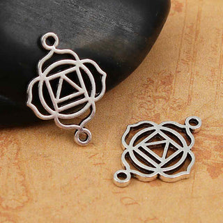 Conector enlace, selecciona entre los 7 chacras color plata envejecida,  20x14mm.