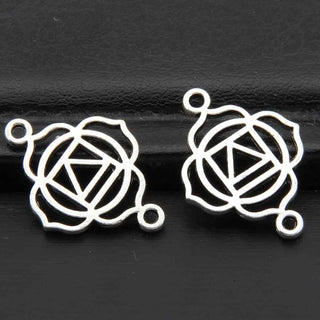Conector enlace, selecciona entre los 7 chacras color plata envejecida,  20x14mm.