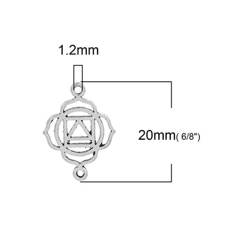 Conector enlace, selecciona entre los 7 chacras color plata envejecida,  20x14mm.