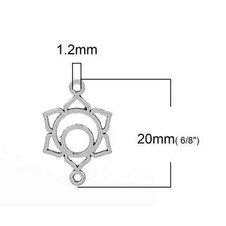 Conector enlace, selecciona entre los 7 chacras color plata envejecida,  20x14mm.