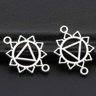 Conector enlace, selecciona entre los 7 chacras color plata envejecida,  20x14mm.