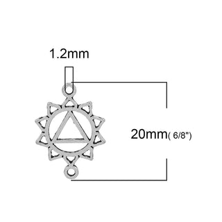 Conector enlace, selecciona entre los 7 chacras color plata envejecida,  20x14mm.
