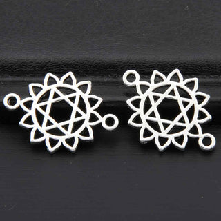 Conector enlace, selecciona entre los 7 chacras color plata envejecida,  20x14mm.