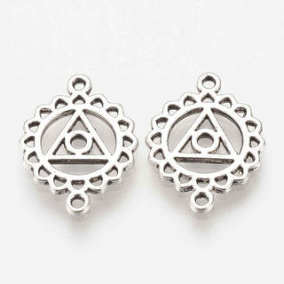 Conector enlace, selecciona entre los 7 chacras color plata envejecida,  20x14mm.