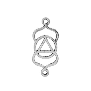 Conector enlace, selecciona entre los 7 chacras color plata envejecida,  20x14mm.