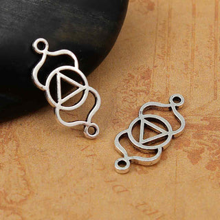 Conector enlace, selecciona entre los 7 chacras color plata envejecida,  20x14mm.
