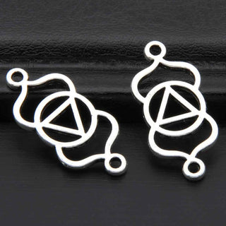 Conector enlace, selecciona entre los 7 chacras color plata envejecida,  20x14mm.