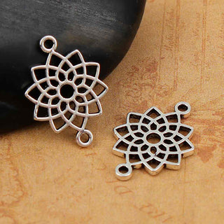 Conector enlace, selecciona entre los 7 chacras color plata envejecida,  20x14mm.