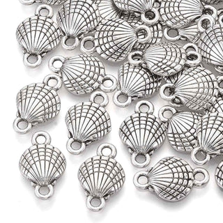 Enlaces de aleación en forma de concha de mar, 16x10x2 mm.