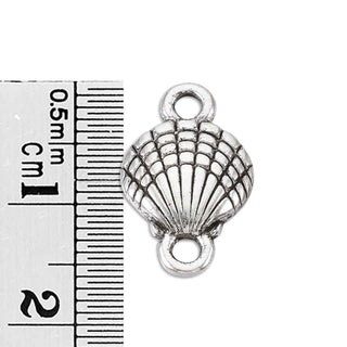 Enlaces de aleación en forma de concha de mar, 16x10x2 mm.