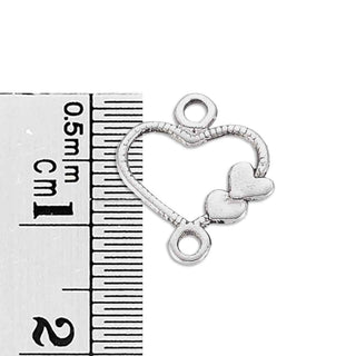 Eslabones / conectores o enlaces, corazón, 13x11x1 mm.