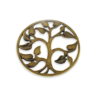 Dije Conector Árbol de la Vida Estilo Tibetano Tono Bronce Envejecido 42x46x1.5mm | 1 ud