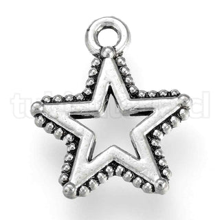 Estrellas colgantes de aleación, estrella, 14x12x1.5mm.