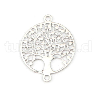 Filigrana de latón, enlaces con chapado de larga duración, árbol de la vida, 2 tonos para elegir, 15x12 mm.