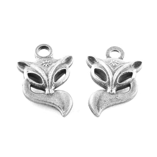 Dije Figura Zorro Estilo Tibetano Tono Plata Envejecida 20x13.5mm | 7 uds