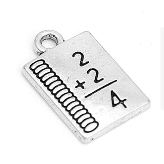 Dije Cuaderno Escolar en Relieve Estilo Tibetano Tono Plata Envejecida 17x10.5mm | 6 uds
