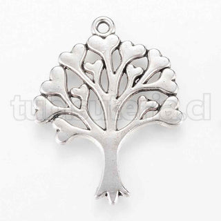 Colgante de aleación estilo tibetano, árbol de la vida, 33x25x2mm.