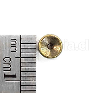 Abalorio separador de aleación, disco, 5×2 mm.