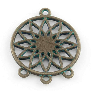 Enlace Araña Atrapasueños 1/3 Loop Tono Bronce Oxidado Verde 33x26,5x2mm | 2 uds