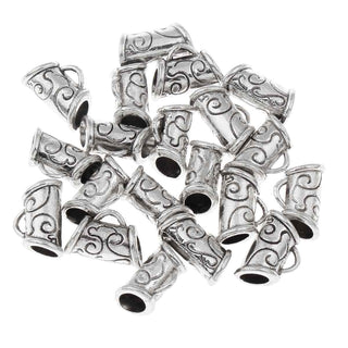 Enlace de Suspensión para Colgantes Tono Plata Envejecida 17,5x11,5x8,5mm | 4 uds