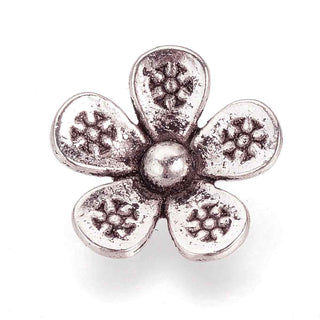 Dije Flor Tridimensional Tono Rosa y Plata Envejecida 14x14mm | 8 uds