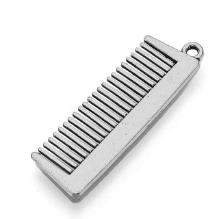 Dije Peineta con dientes Estilo Tibetano Tono Plata Envejecida 32.5x10mm | 5 uds