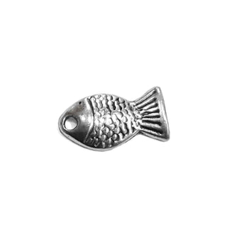 Dije Pez Estilo Tibetano Tono Plata Envejecida 15x8mm | 12 uds