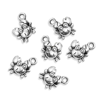 Dije Cangrejo Estilo Tibetano Tono Plata Envejecida 12x11mm | 7 uds