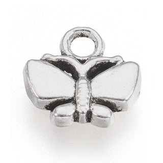 Dije Mariposa Estilo Tibetano Tono Plata Envejecida 10x10mm | 15 uds