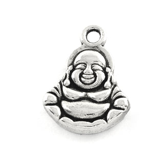 Dije Buda Meditando Estilo Tibetano Tono Plata Envejecida 19x14mm | 6 uds
