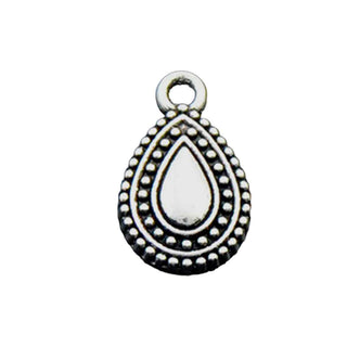 Dije Gota Estilizada Estilo Tibetano Tono Plata Envejecida 10x12mm | 12 uds