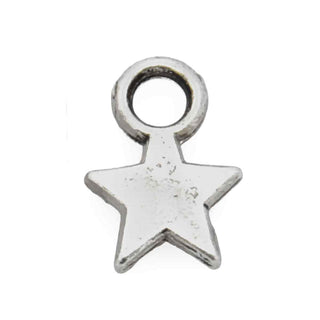 Dije de Estrella Tono Plata Envejecida 10x8mm | 25 uds