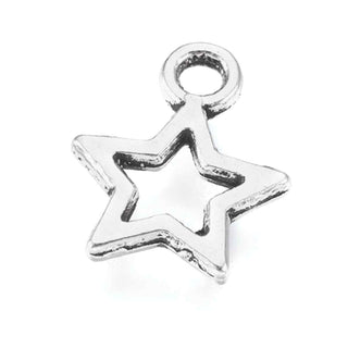 Dije Estrella calada Tono Plata Envejecida 12x10mm | 25 uds