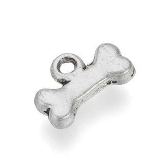 Dije Huesito de Mascota Tono Plata Envejecida 11x7mm | 20 uds