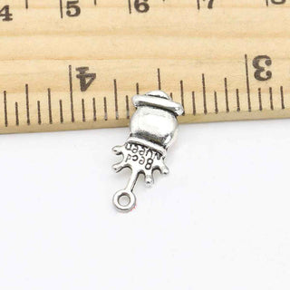 Dije Princesa con Corona Tono Plata Envejecida 19x9mm | 5 uds