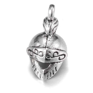 Dije Casco Romano Tono Plata Envejecida 18.5x10mm | 6 uds