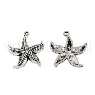 Colgantes de estrella de mar de aleación estilo tibetano, 25.5×23.4x2mm.