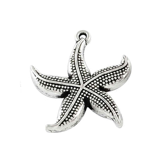 Dije Estrella de Mar Tono Plata Envejecida 25.5x23.4mm | 4 uds