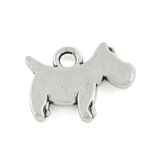 Dije Perrito cottish Terrier Tono Plata Envejecida 11.5x15.5mm | 10 uds