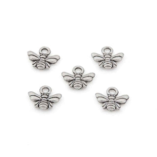 Dije Abeja Mielera Tono Plata Envejecida 10x11mm | 12 uds