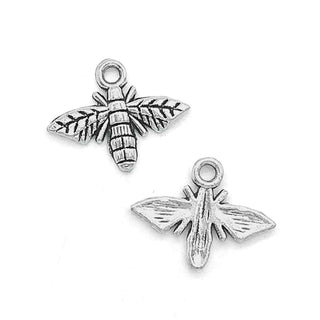 Dije Abeja Tono Plata Envejecida 17x14mm | 5 uds