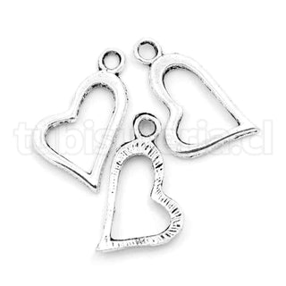 Colgantes de aleación, corazón irregular, 20x11x2mm.