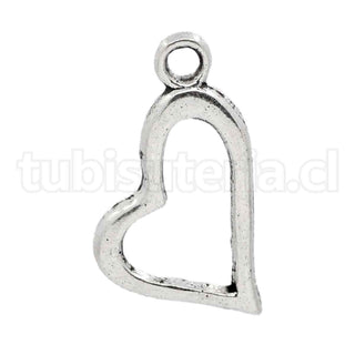 Colgantes de aleación, corazón irregular, 20x11x2mm.