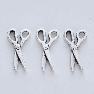 Dije Tijeras Tono Plata Envejecida 17.5x8.5mm | 14 uds