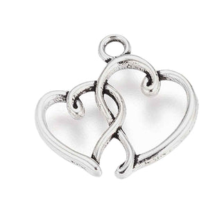Dije Corazones Entrelazados en tres tonos disaponibles 20x19mm | 8 uds