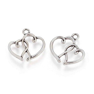 Dije Corazones Entrelazados en tres tonos disaponibles 20x19mm | 8 uds