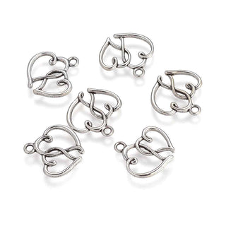 Dije Corazones Entrelazados en tres tonos disaponibles 20x19mm | 8 uds